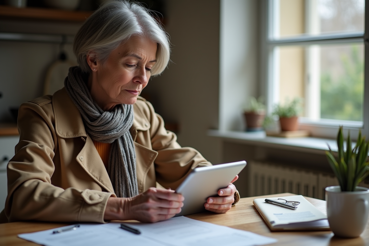 Femme compare documents d