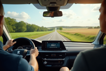 Peugeot Expert 5 places sur route verte en journée